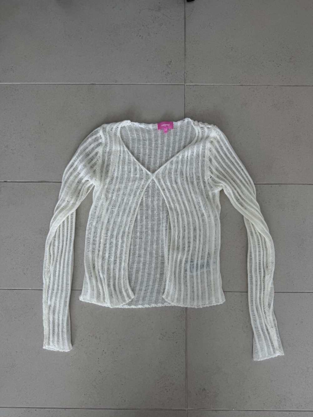 White Edikted Knit Cover Up XS